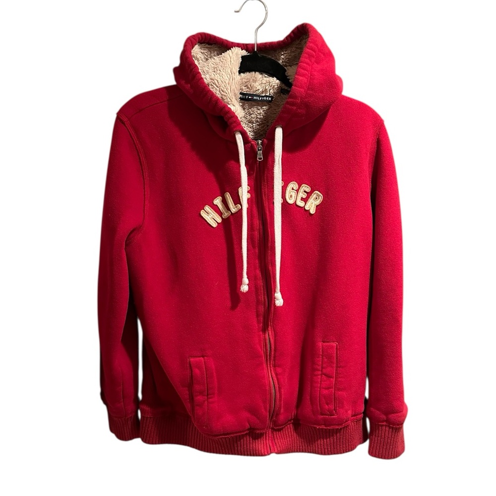 Tommy Hilfiger Red Faux Fur Lined Hoodie Size XXL